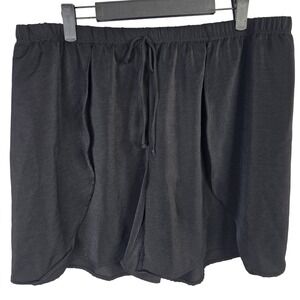 Blumin Apparel Women's Black Lounge Shorts Elastic Waist Drawstring Size 2XL
